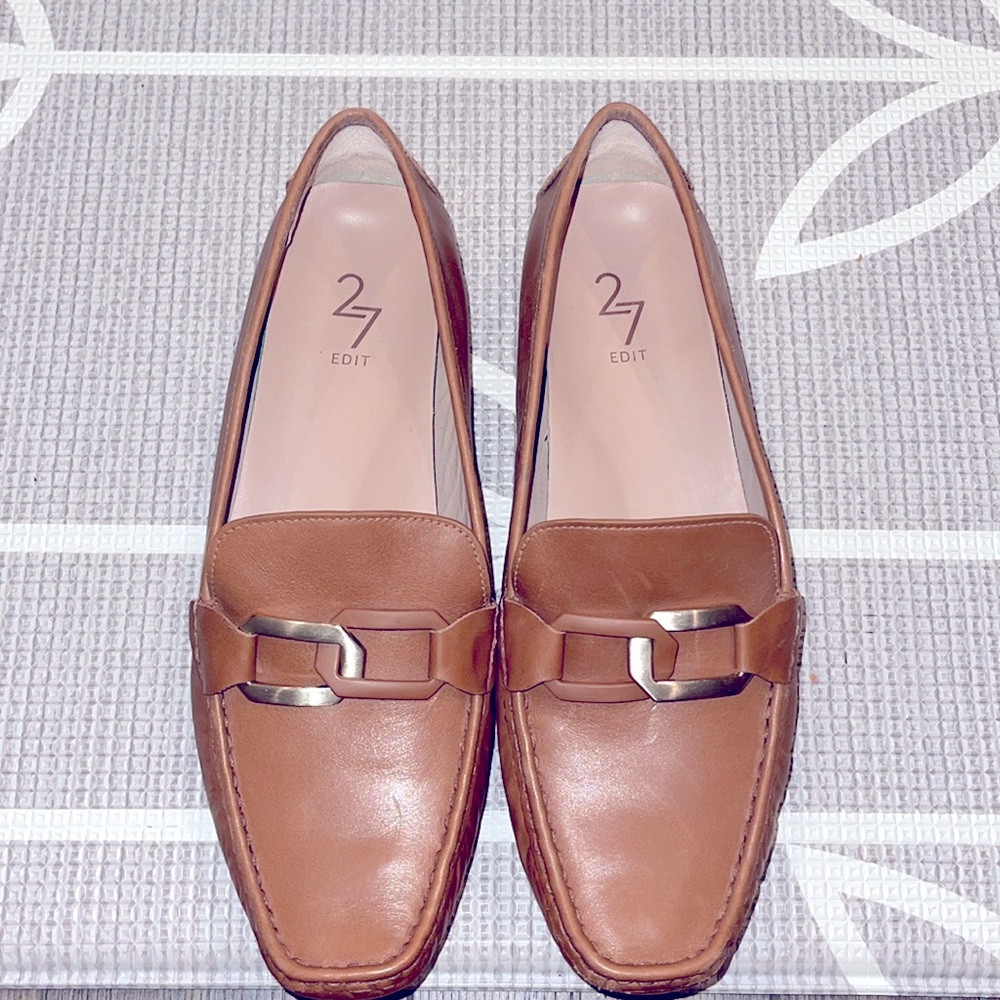 Naturalizer 27 EDIT Hellen 2 Leather Slip-On Flat English Tea (Brown)
